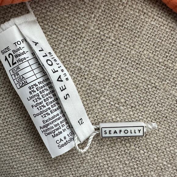 Seafolly Women's 8 Orange Floral V Cut‎ Bikini Swimwear Top ONLY - Picture 3 of 6